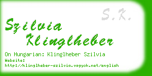 szilvia klinglheber business card